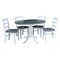 International Concepts 36 in. Round Extension Dining Table with 4 Madrid LadderBack Chairs - 5 Piece Dining Set K05-36RXT-C2-4 - alternate 3